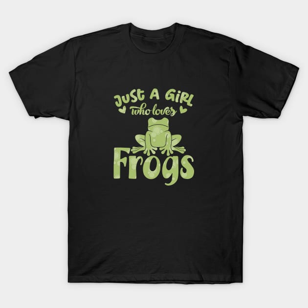 Just A Girl Who Loves Frogs, Splash Greens T-Shirt by Kylie Paul